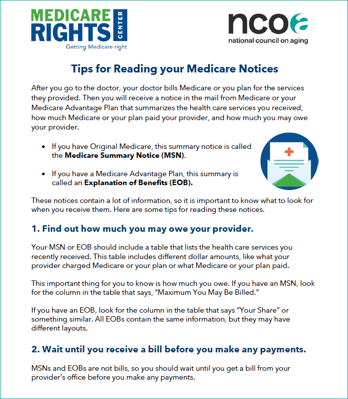 Tips for Reading Your Medicare Notices