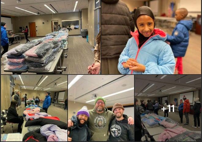 Volunteers at senior center coat drive