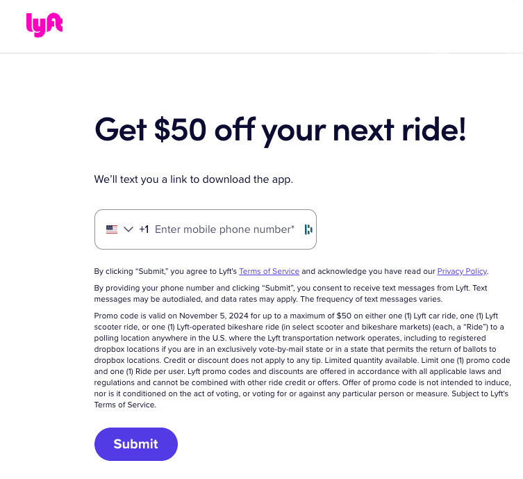 Help Older Adults Get to the Polls with Discounted Lyft Rides