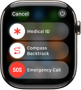 Apple Watch face with SOS visible