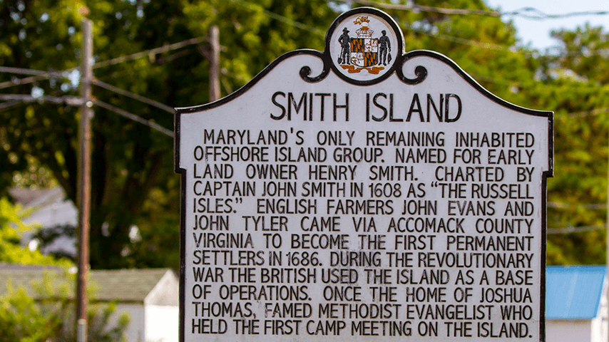 History of Smith Island historical sign