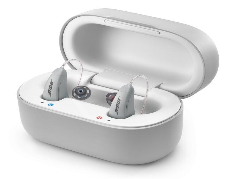 Lexie B2 Pro hearing aids in case.