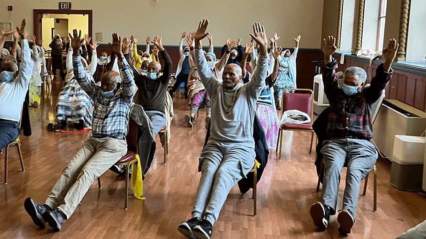 Participants at a falls prevention program
