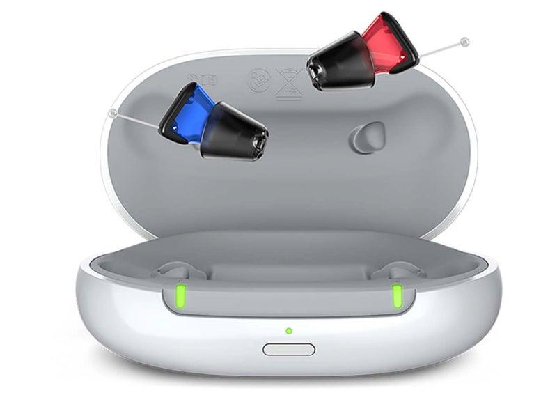 The Signia Silk Charge&Go IX hearing aids and charging case