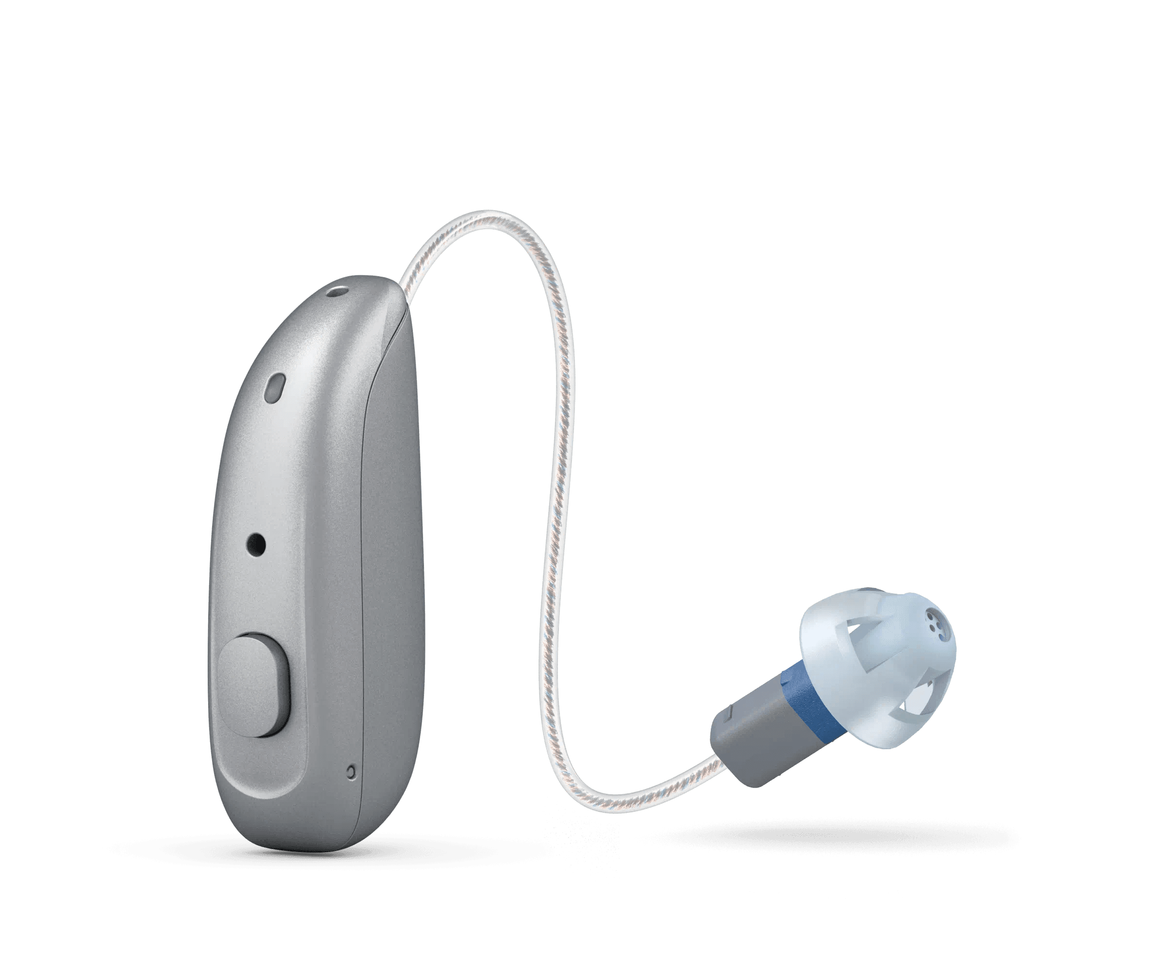 Jabra Enhance Pro 20 hearing aid in silver