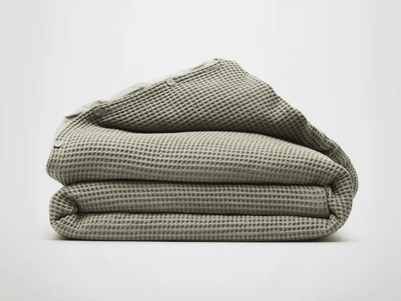 Silk & Snow Waffle Knit Duvet Cover