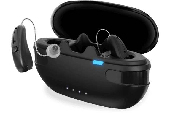 Soundbright Discovery hearing aids and case