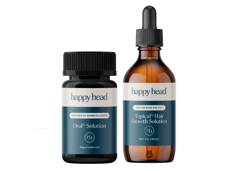 Happy Head’s Topical Advanced ProBlend + SuperCapsule bundle with dutasteride and minoxidil