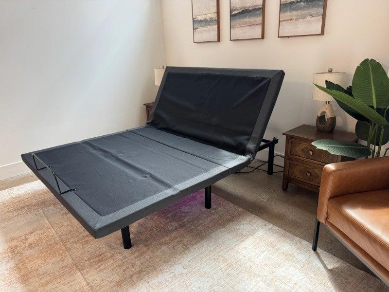 The Brooklyn Bedding Ascension Luxe Adjustable Base in an upright position