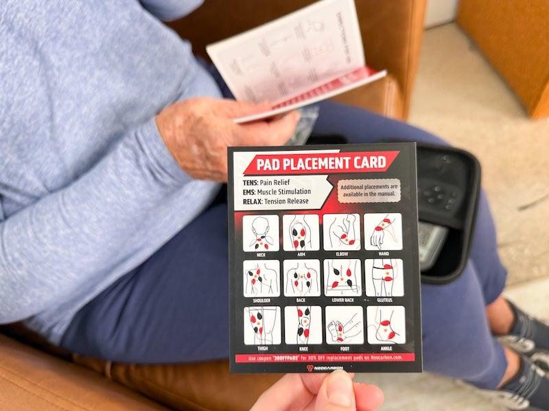 The user manual and electrode-placement manual of the Neocarbon TENS unit