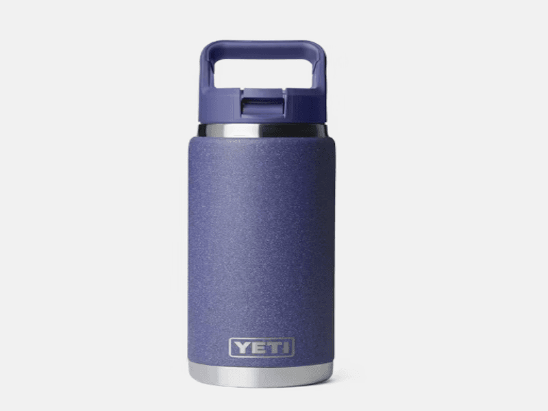 The 26-oz Yeti Rambler water bottle in purple “Moon Dust.”.