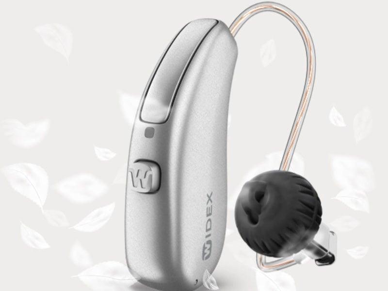 The Widex Allure hearing aid in silver