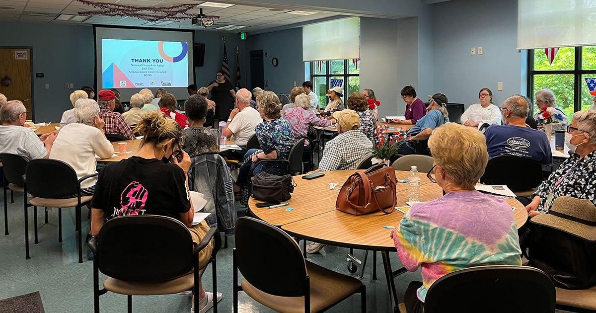 The Arbutus Senior Center in Baltimore County, Maryland, is one of 21 area senior center whose members are on a council that's key to deciding things like programming and priorities. Learn more.