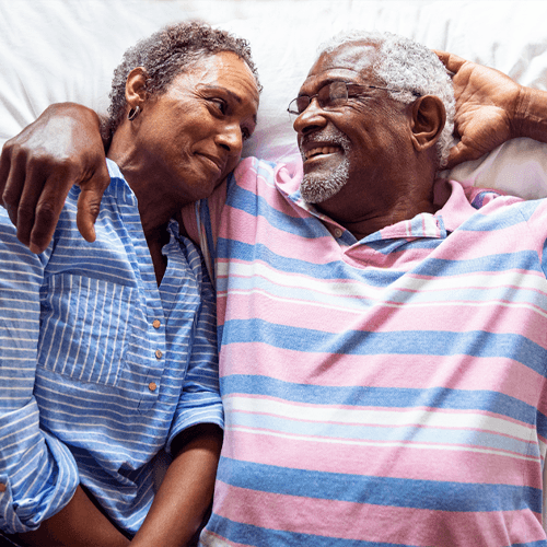A couple in bed together