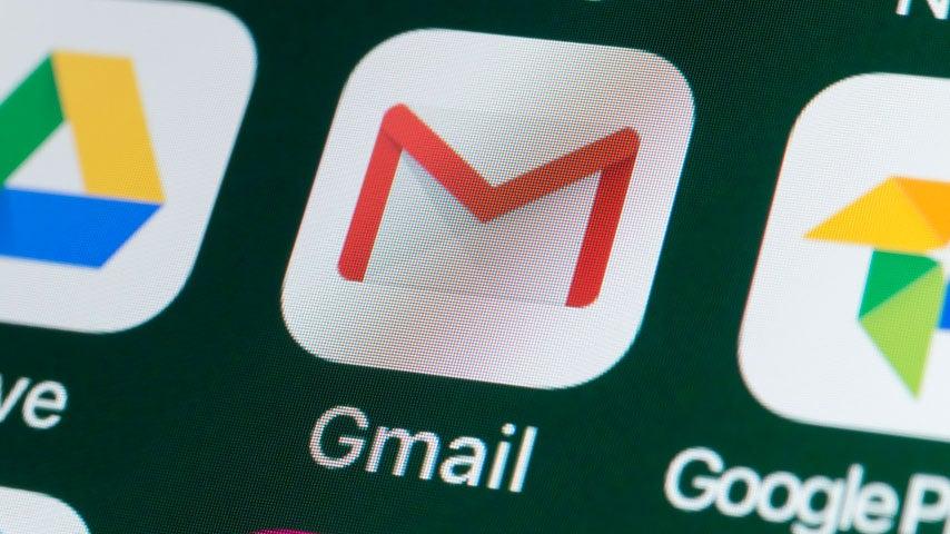 Close up shot of a Gmail icon on a mobile device.