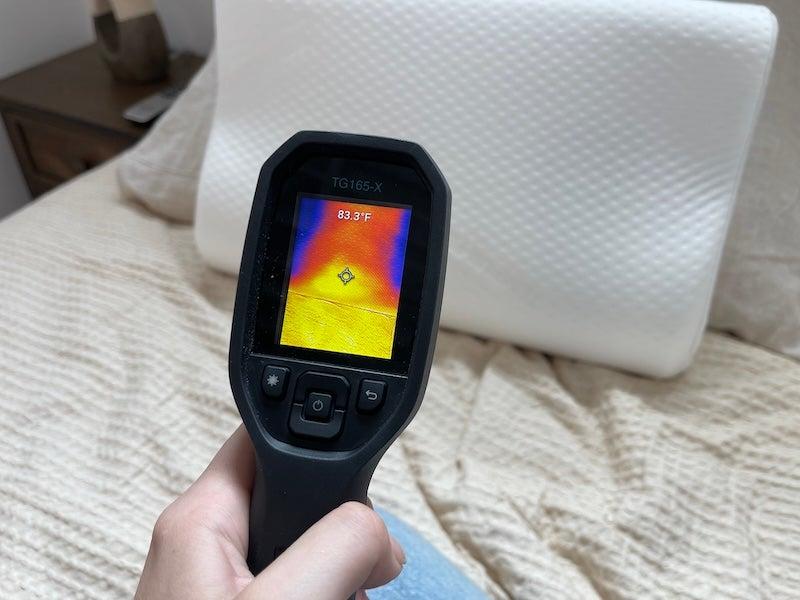 A heat gun aimed at the TEMPUR-Neck pillow