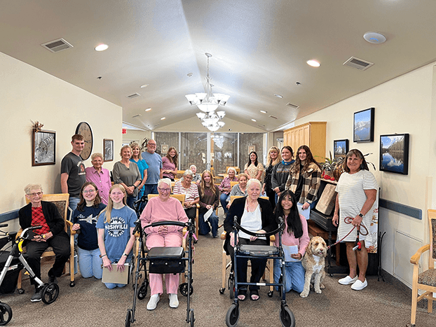 high school students and senior center members