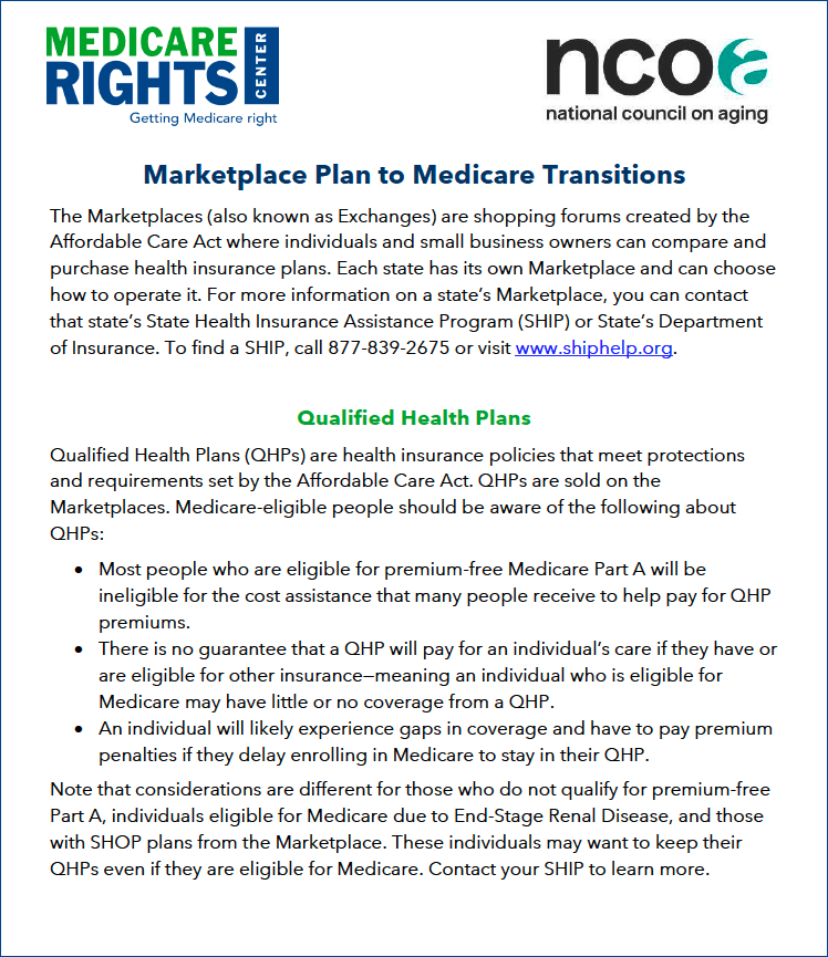 Marketplace to Medicare