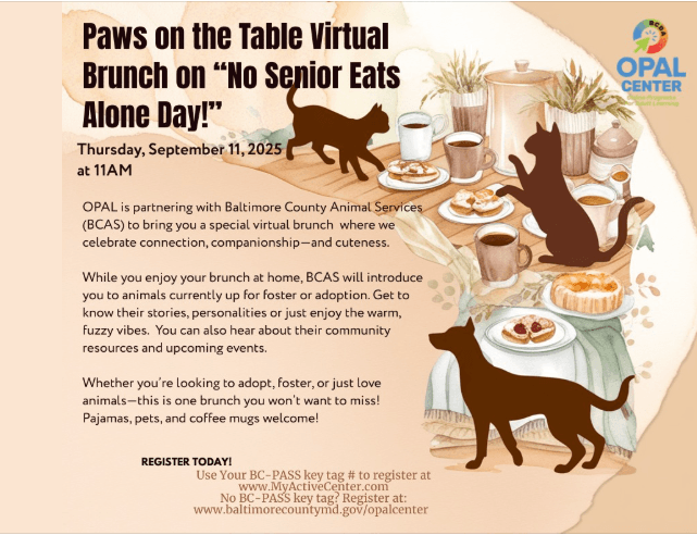 Facebook post about Paws Senior Brunch