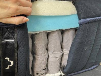 The inside of a hybrid mattress