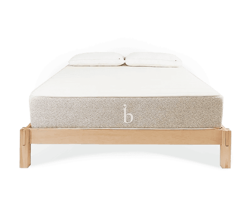Birch Natural mattress on wood bed frame