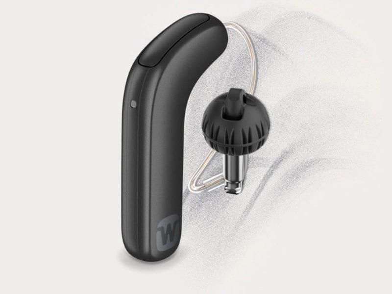 The Widex Moment SmartRIC hearing aid in black