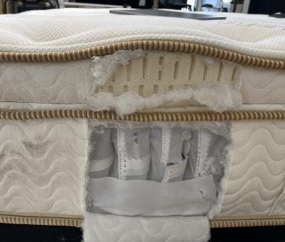 The inside of a latex mattress