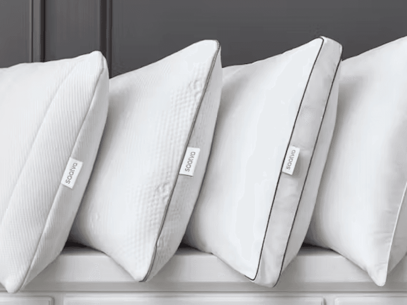 Several models of the Saatva Latex Pillow.