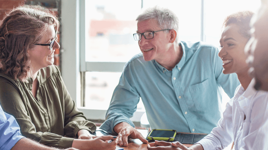 Older adults at a meeting